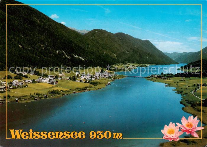 Weissensee Kaernten AT Fliegeraufnahme mit Naggleralm