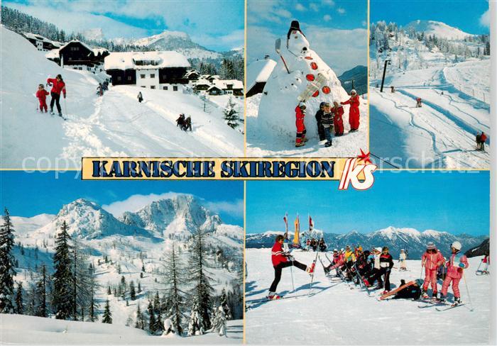 Sonnleitn Hermagor Karnische Skiregion Teilansichten Schneemann Skischule
