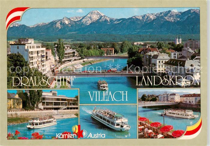 Villach Kaernten AT Drauschiff Landskron Mittagskogel