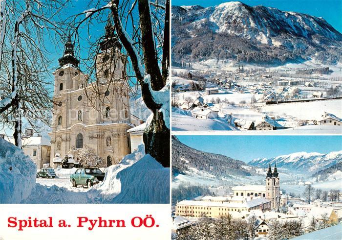 Spital Pyhrn AT Stiftskirche mit Schwarzenberg und Sengsengebirge