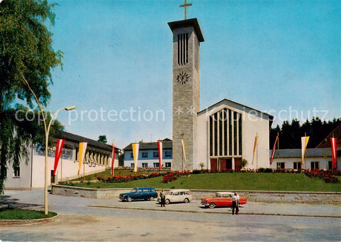 Bad Schallerbach Lourdes Jubilaeumskirche mit Pfarrhof und Saal