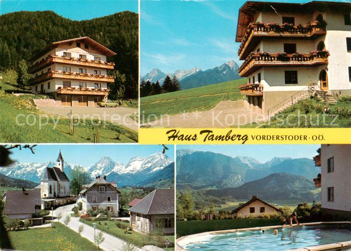 Vorderstoder AT Haus Tamberg Fruehstueckspension Schwimmbad Kirche