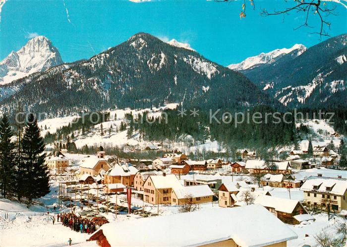 Hinterstoder AT Winterpanorama mit Spitzmauer