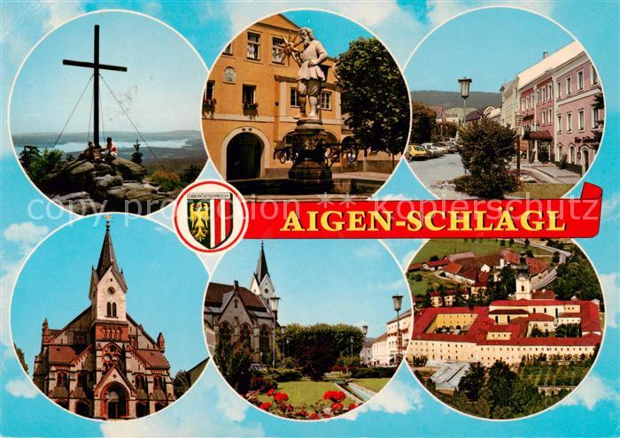 Aigen-Schlaegl Muehlviertel AT Tor zum Boehmerwald Baerenstein Gipfelkreuz Markt