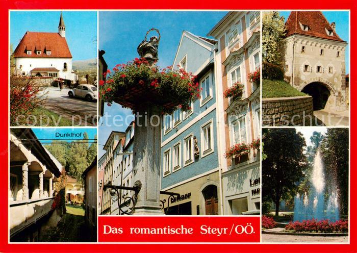 Steyr Enns Oberoesterreich Stadtteil Steyrdorf Kapelle Dunklhof Brunnen Fontaene