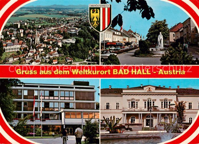 Bad Hall Solbad Hall AT Panorama Weltkurort Luftaufnahme Tassilobrunnen Hauptpla