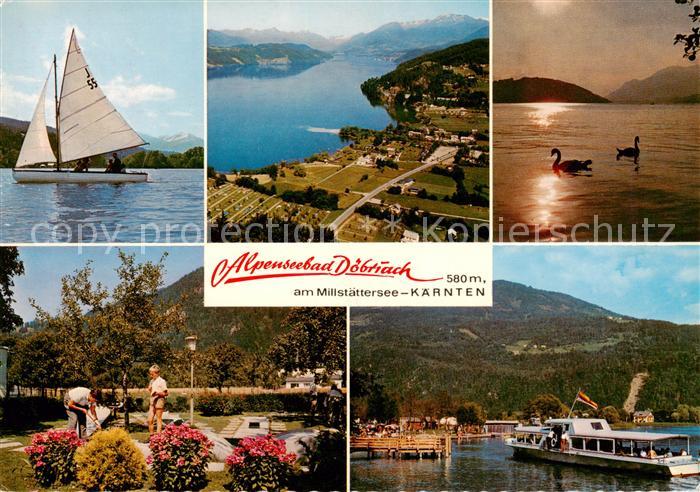Doebriach Millstaettersee Panorama Luftbild Sonnenuntergang Segeln Minigolf Fahr