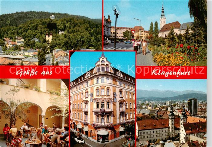 Klagenfurt Woerthersee AT Panorama Blick vom Stadtpfarrturm zum Kreuzberg Sternw