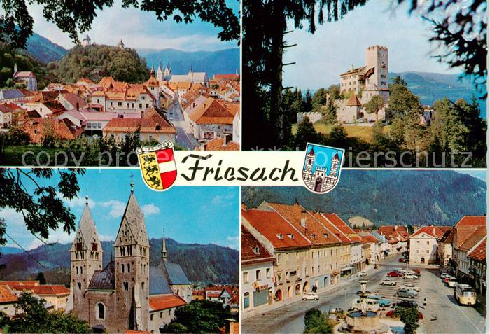 Friesach Kaernten Stadtpanorama Kirche Stadtplatz Burg