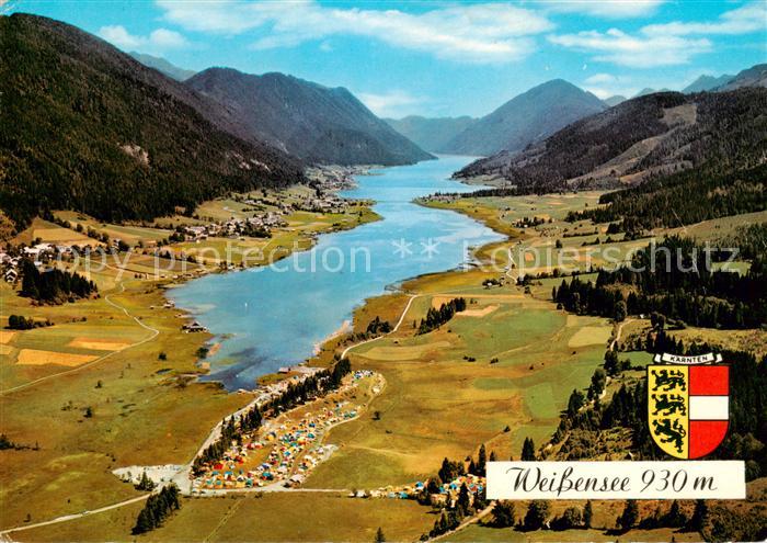 Weissensee Kaernten AT Hoechster Badesee der Alpen