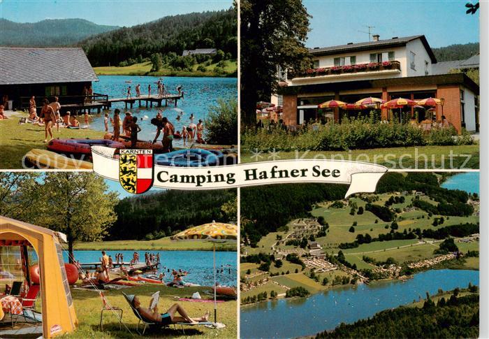 Keutschach am See Kaernten AT Camping Hafnersee Gaststaette Luftbild