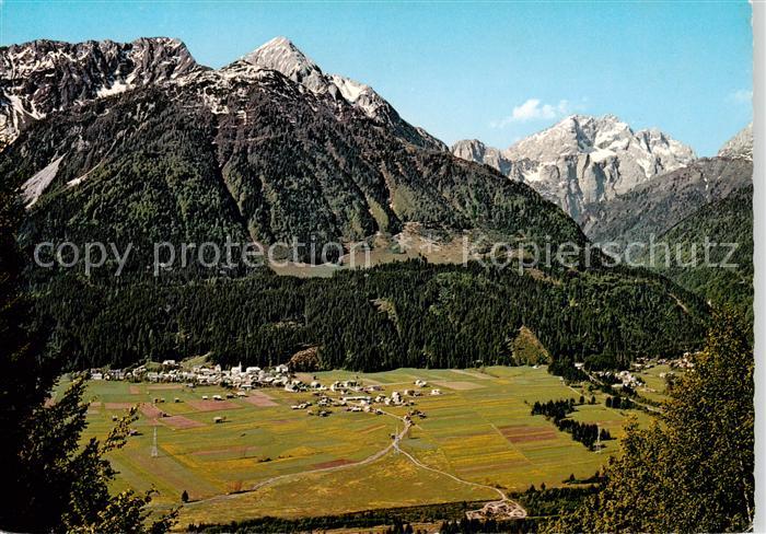 Wuermlach Koetschach-Mauthen Kaernten AT Panorama Gailtal mit Polinik Cellon und