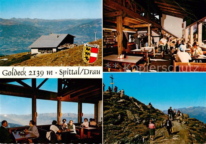 Goldeckhuette 2139m Spittal Drau Kaernten AT Berghuette Gipfelkreuz Fernsicht
