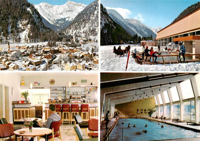 Mallnitz Tauernbahn Kaernten AT Panorama mit Geisel Thermalbad Hallenbad Cafe Re