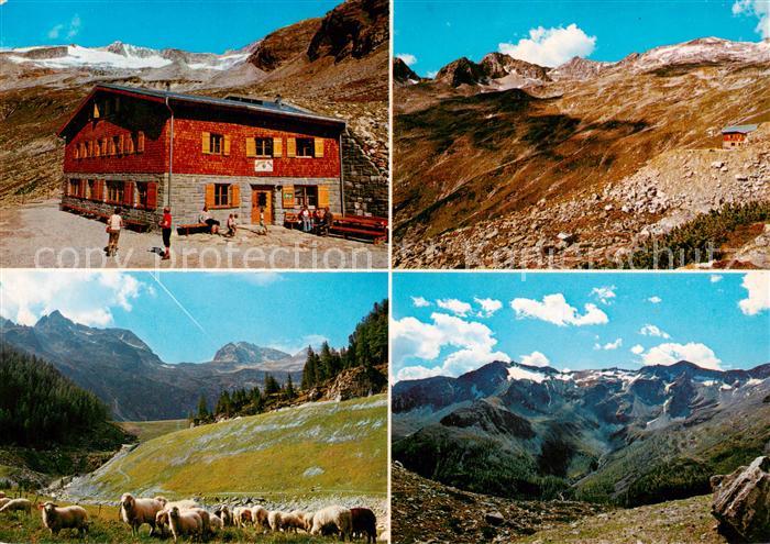 Giessenerhuette 2215m Malta Kaernten AT Berghaus mit Hochalmspitze Gebirgspanora