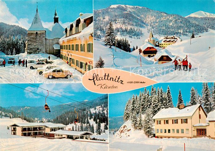 Flattnitz Kirche 12. Jhdt. Alpenhotel Ladinig Winterpanorama Hotel Wintertalerho