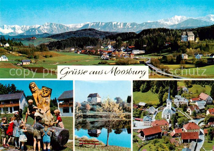 Moosburg Kaernten Sommerfrische Panorama mit Karawanken Kinderdorf Schloss
