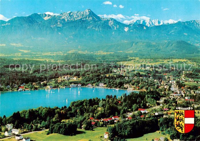 Velden  Woerthersee AT Panorama mit Mittagskogel und Julischen Alpen
