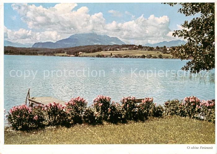 Faakersee Kaernten AT Uferpartie am See