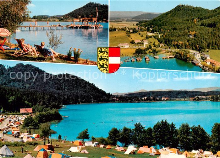 Klopeinersee Kaernten AT Badeleben am See Campingplatz