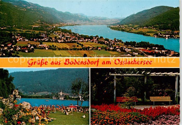 Bodensdorf Ossiacher See AT Strandbad Blumenpark Panorama Luftbild