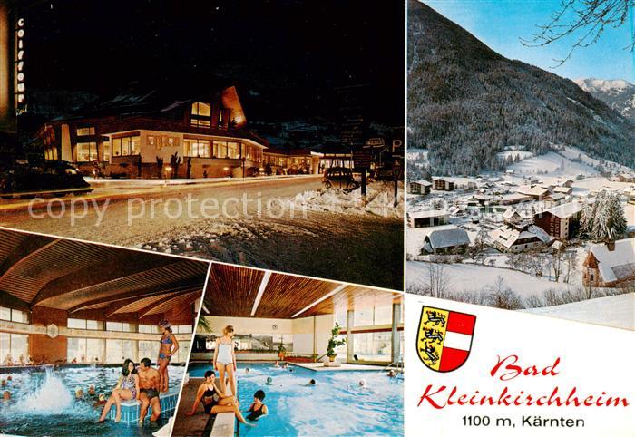 Bad Kleinkirchheim Kaernten AT Panorama Wintersportort Nachtaufnahme Hallenbad