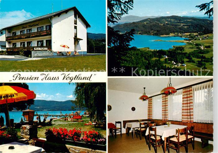 Keutschach am See Kaernten AT Pension Vogtland Terrasse Badestrand Panorama