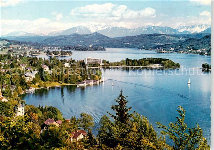 Poertschach Woerthersee Panorama Kurort mit Karawanken