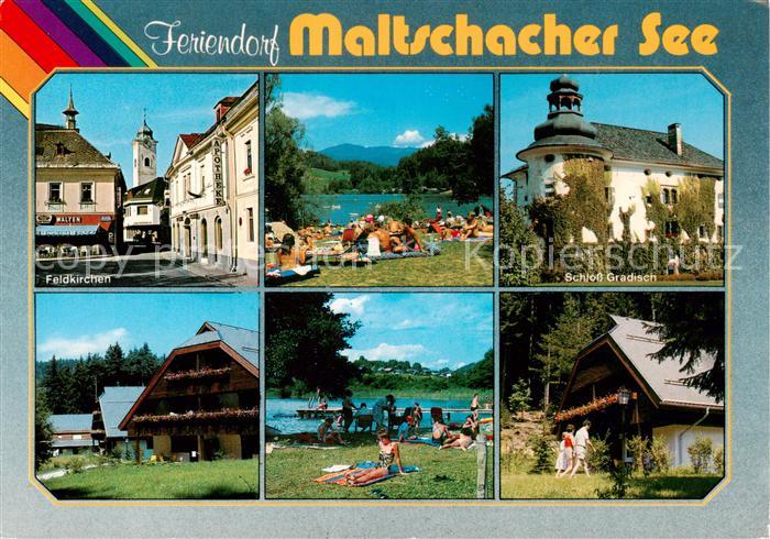 Feldkirchen Kaernten Feriendorf am Maltschacher See Badestrand Schloss Gradisch