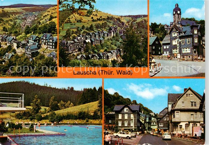 Lauscha Teilansichten Huettenplatz Bad Kulturhaus