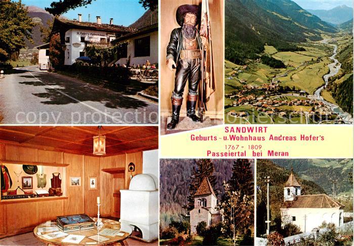 Passeier Tal Sandwirt Geburts und Wohnhaus Andreas Hofers Gastraum Panorama Kape