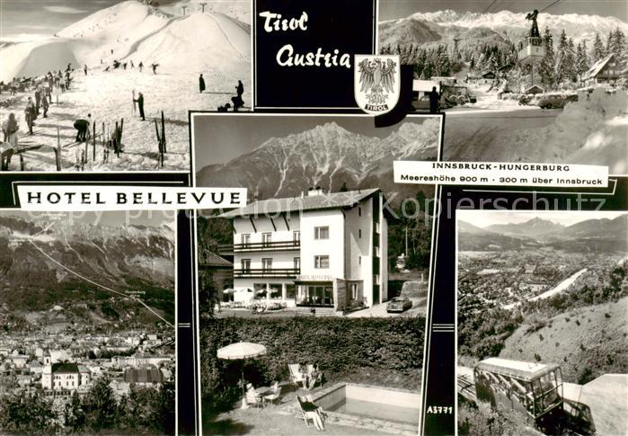 Innsbruck Tirol AT Hotel Bellevue Hungerburg Seilbahn Panorama Pohl Bergbahn