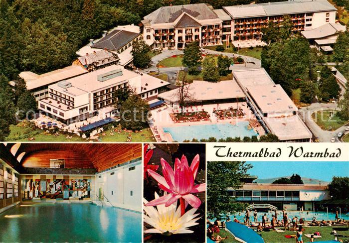 Warmbad Villach Thermalbadanlagen Fliegeraufnahme Hallenbad Freibad