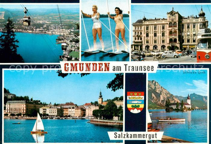 Gmunden Traunsee Salzkammergut AT Seilbahn Wasserski Schloss Orth Traunseepartie