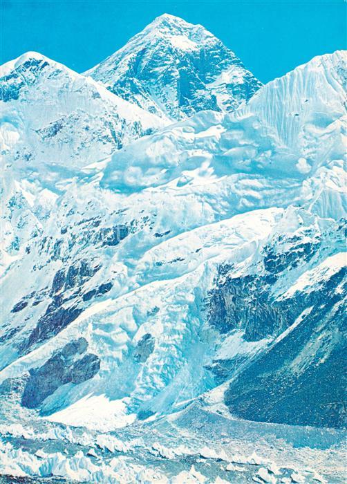 Nepal Mount Everest flanked by Mount Nhuptse and Mount Lhotse
