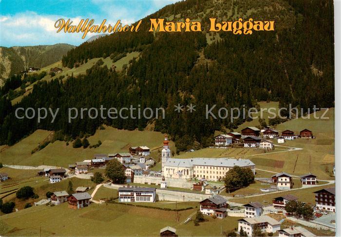 Maria-Luggau Kaernten AT Fliegeraufnahme mit Wallfahrtskirche