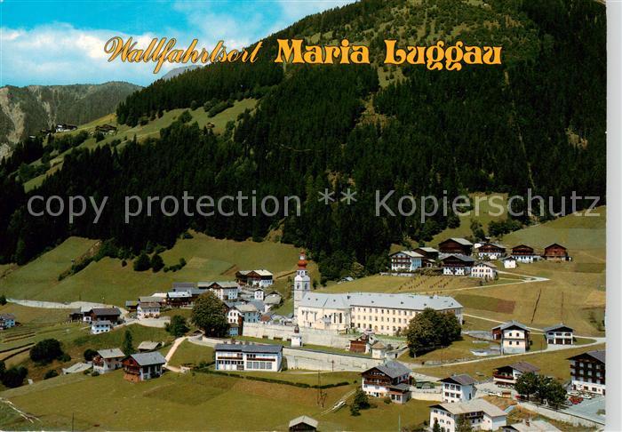 Maria-Luggau Kaernten AT Fliegeraufnahme mit Wallfahrtskirche