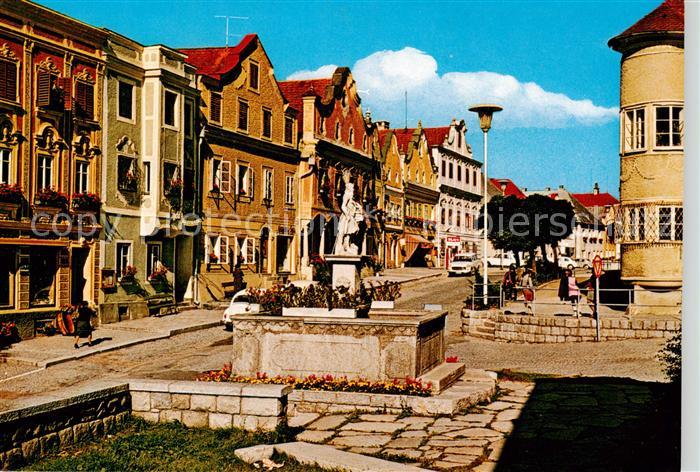 Neufelden Oberoesterreich AT Markt mit Brunnen