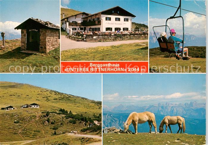 Klobenstein Ritten Suedtirol IT Berggasthaus Unteres Rittnerhorn Sessellift Pano
