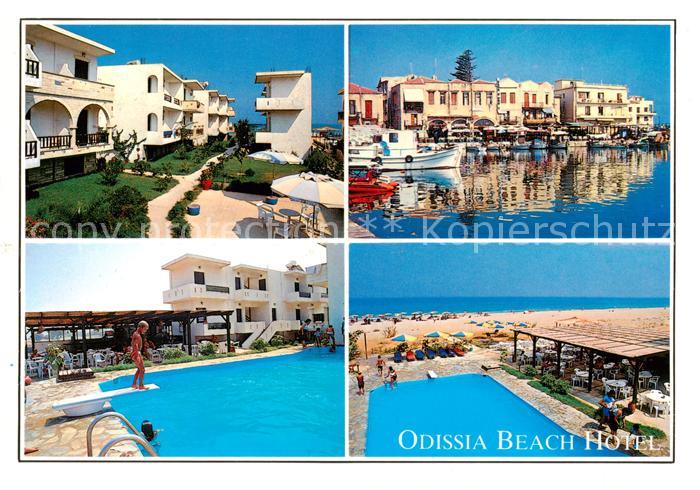 Rethymnon Crete Greece Hotel Odissia Schwimmbad Strand Bootshafen