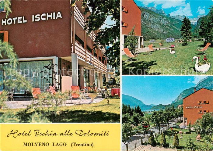 Molveno Trentino IT Hotel Ischia alle Dolomiti Liegewiese Panorama