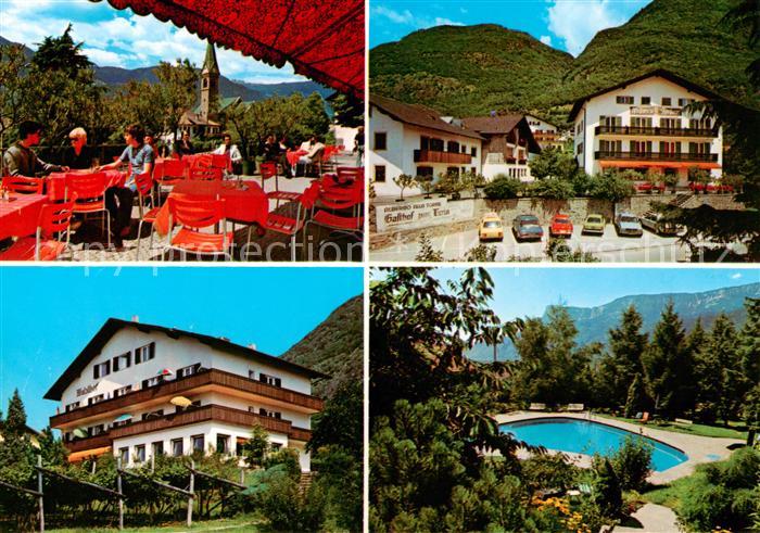 Gargazon Gargazzone IT Gasthof zum Turm Terrasse Kirche Pool