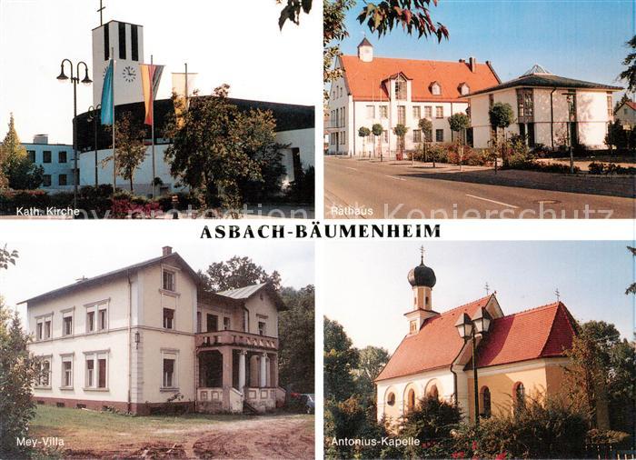 Asbach-Baeumenheim Kath Kirche Rathaus Mey Villa Antonius Kapelle