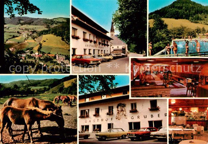 Ramsau Hainfeld Gasthof Gruber Kegelbahn Swimming Pool Restaurant Pferde Landsch