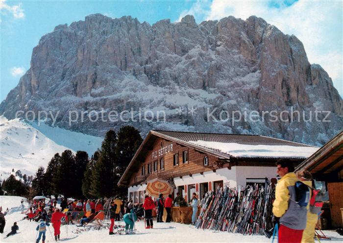 Selva Gardena Wolkenstein Dolomiti IT Albergo Gasthof Piz Seteur Wintersportplat