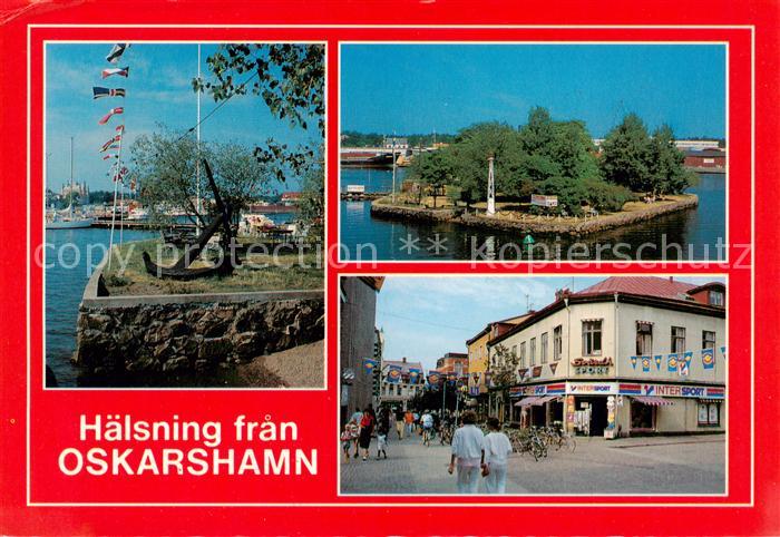 Oskarshamn Sweden Partie am Hafen Anker Insel Ortszentrum