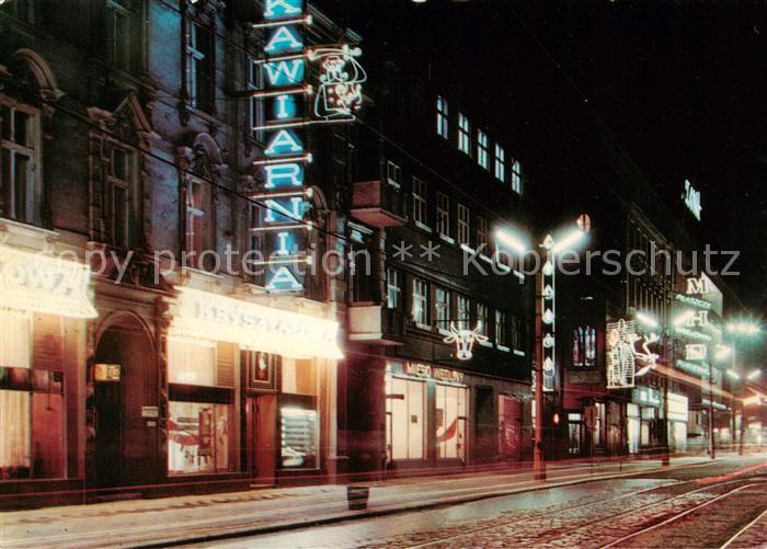 Katowice PL Ulica Warszawska Nachtaufnahme