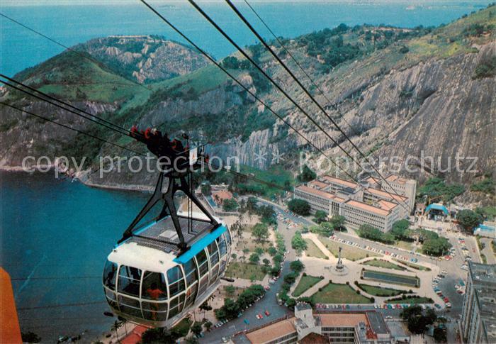 Rio de Janeiro New cable car of Sugar Loaf Praia Vermelha in the background