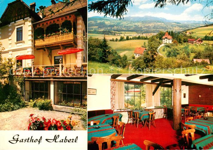 Glanegg Gasthof Haberl Gastraum Landschaftspanorama