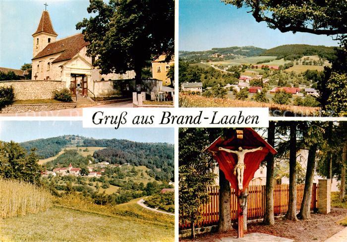 Brand-Laaben Niederoesterreich AT Ortsmotiv mit Kirche Inri-Kreuz Landschaftspan